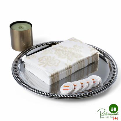 Hoffmaster 856520 Linen-Like 12" x 17" Gold Prestige 1/6 Fold Guest Towel - 500/Case