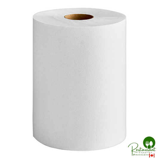 Prime Premium 10" White Aircell TAD Hardwound Paper Towel Roll, 500 Feet / Roll - 6/Case