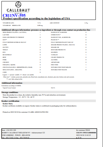 Callebaut Recipe C811 Dark Chocolate Callets – 22 lb, 2/Case