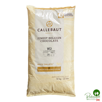 Callebaut Recipe W2 White Chocolate Callets™ 22 lb. - 2/Case