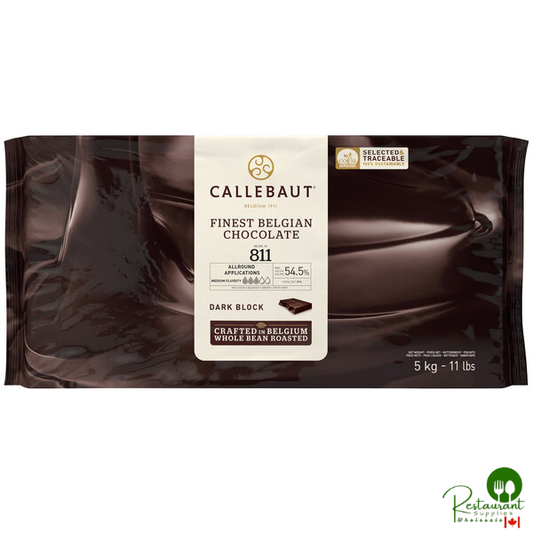 Callebaut Recipe 811 Dark Chocolate Block 11 lb. - 5/Case