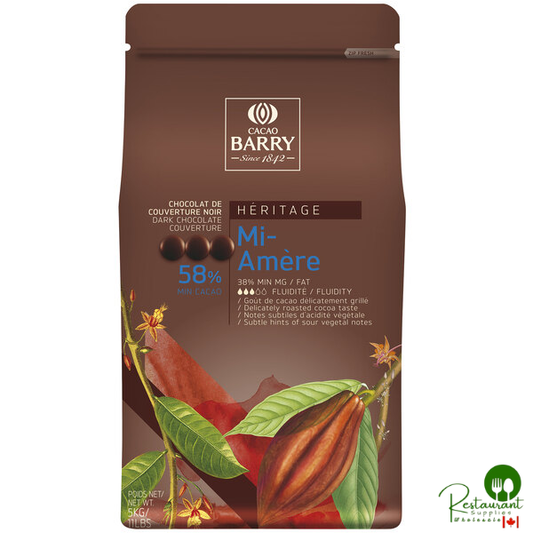 Cacao Barry Heritage Mi-Amere Dark Chocolate Pistoles 11 lb. - 4/Case