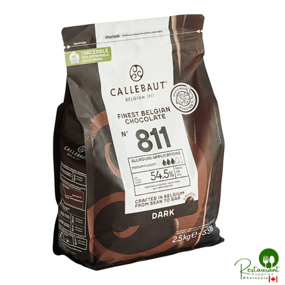Callebaut Recipe 811 Dark Chocolate Callets™ 5.5 lb. - 8/Case