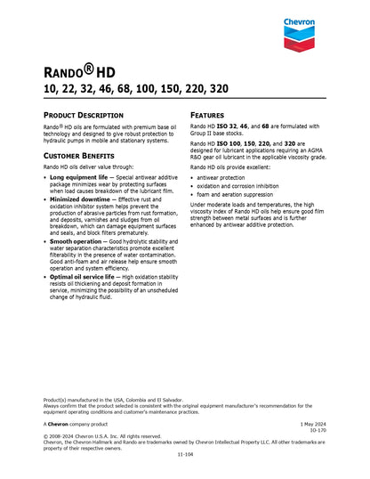 CHEVRON RANDO HD ISO 100 – 55 GALLON DRUM