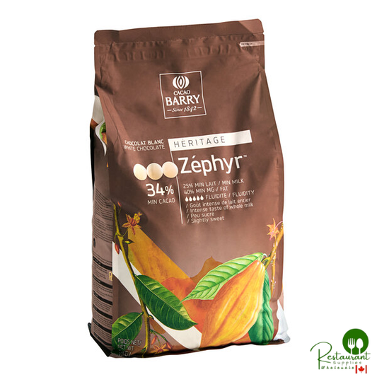 Cacao Barry Heritage Zephyr White Chocolate Pistoles 11 lb.
