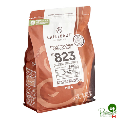 Callebaut Recipe 823 Milk Chocolate Callets™ 5.5 lb. - 8/Case
