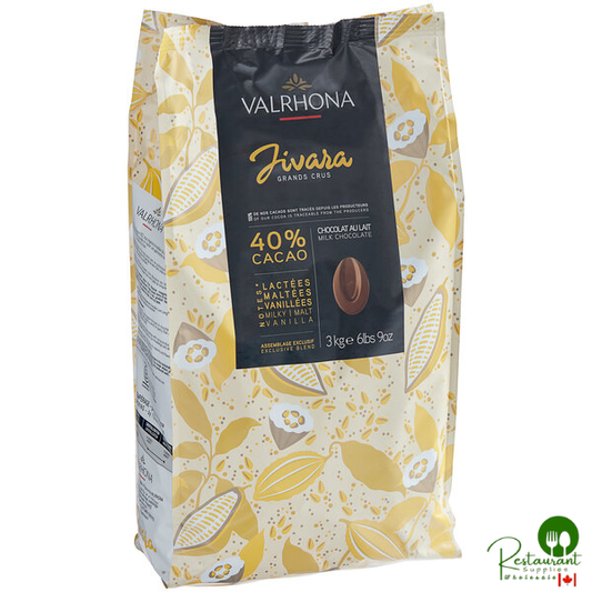 Valrhona Jivara 40% Milk Chocolate Feve 6.6 lb. - 3/Case