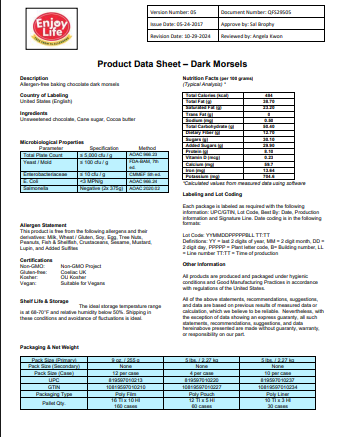 Bulk Enjoy Life Dark Vegan 1M Chocolate Chips – 5 lb