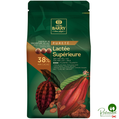 Cacao Barry Purete Lactee Superieure Milk Chocolate Pistoles 11 lb.