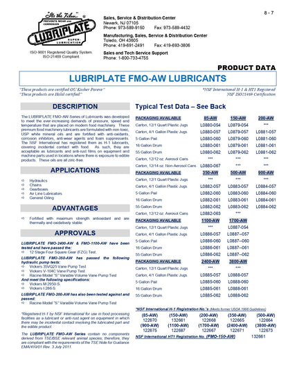L0882-063 LUBRIPLATE FMO 350-AW (ISO-68) – CASE OF 12 – 12oz AEROSOL CANS