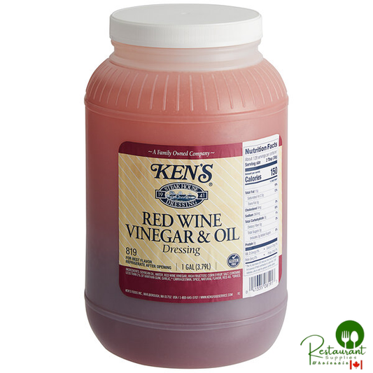 Ken's Foods 1 Gallon Red Wine Vinegar and Oil Dressing - 4/Case