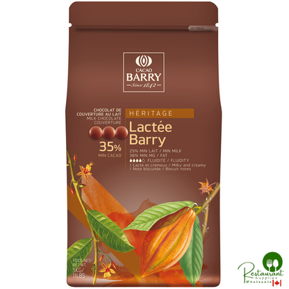 Cacao Barry Heritage Lactee Barry Equilibre Milk Chocolate Pistoles 11 lb.