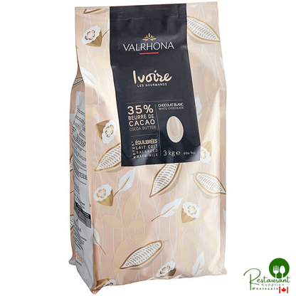 Valrhona Ivoire 35% White Chocolate Feve 6.6 lb.