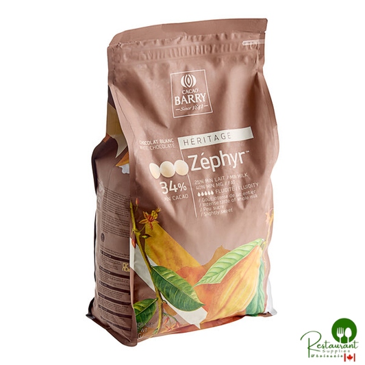Cacao Barry Heritage Zephyr White Chocolate Pistoles 11 lb. - 4/Case
