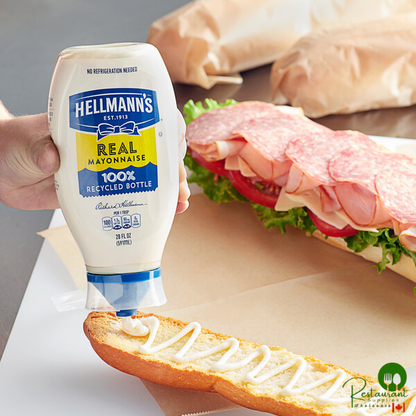 Hellmann's Real Mayonnaise 20 fl. oz. Upside Down Squeeze Bottle - 12/Case