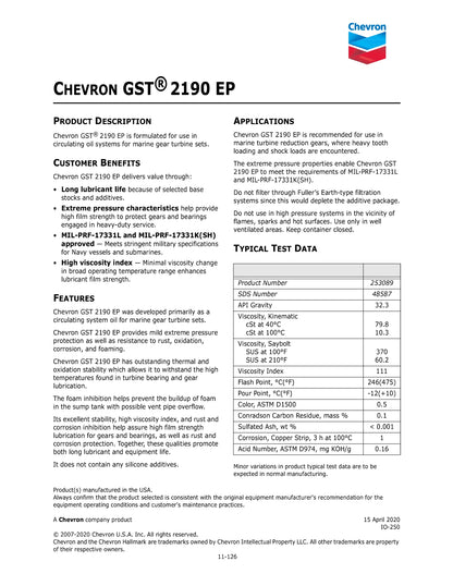 CHEVRON GST 2190 EP ISO 80 – 55 GALLON DRUM