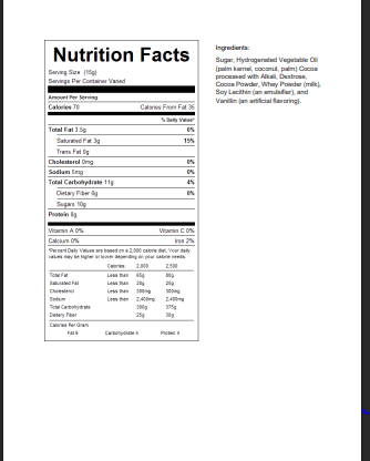 Chocolate Flavored 4M Baking Chips 25 lb Bulk Bag