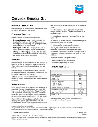CHEVRON SHINGLE OIL – 5 GALLON PAIL