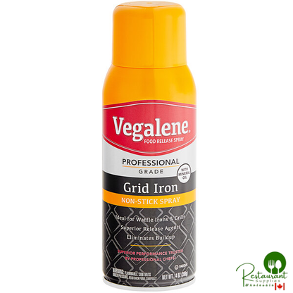 Vegalene 14 oz. Waffle-Off Grid Iron Release Spray - 6/Case