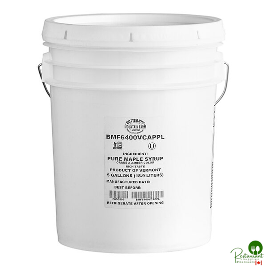 Butternut Mountain Farm Grade A Amber Pure Vermont Maple Syrup 5 Gallon