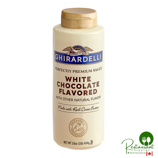 Ghirardelli White Chocolate Flavoring Sauce 12 fl. oz. (16 oz.) - 12/Case