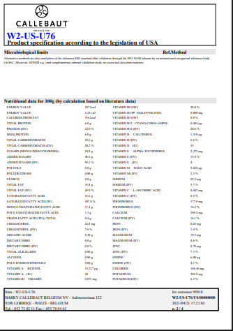 Callebaut Recipe W2 White Chocolate Callets™ – 5.5 lb Bag