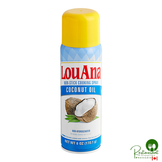 LouAna Non-Stick Coconut Oil Cooking Spray 6 oz. - 12/Case