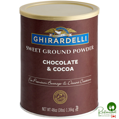 Ghirardelli 3 lb. Sweet Ground Chocolate & Cocoa Powder - 6/Case