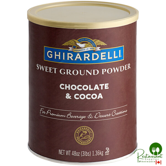 Ghirardelli 3 lb. Sweet Ground Chocolate & Cocoa Powder - 6/Case