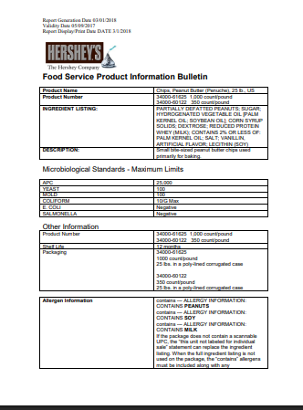 REESE'S 25 lb Peanut Butter 1M Baking Chips – Bulk Pack for Baking & Desserts