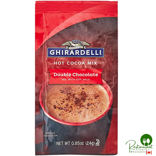 Ghirardelli Double Chocolate Hot Cocoa Mix Packet - 250/Case