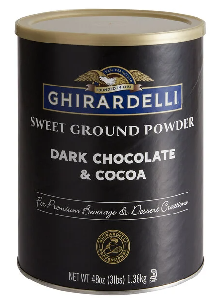 Ghirardelli 3 lb. Dark Chocolate & Cocoa Powder – Gourmet Baking & Café Cocoa Mix