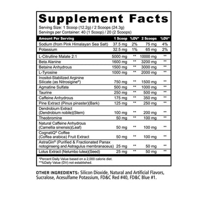 Panda Supps Pandemic Black Mamba Limited Edition Pre Workout 20/40 Servings