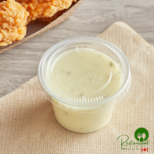 Choice PET Plastic Lid for 1.5 to 2.5 oz. Souffle Cup / Portion Cup - 2,500/Case