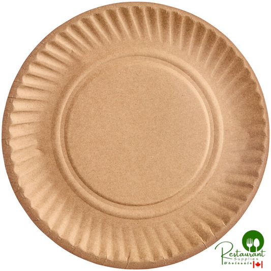 Choice 9" Kraft Uncoated Paper Plate - 100/Pack