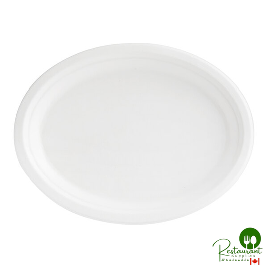 EcoChoice 10" x 7 1/2" White Plant Fiber Oval Platter - 125/Pack