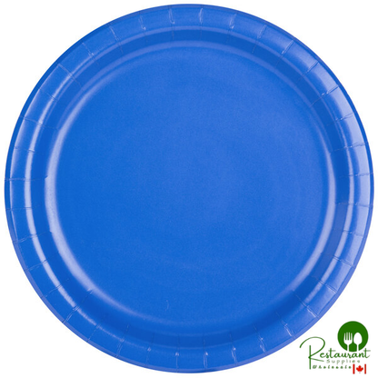 Creative Converting 473147B 9" Cobalt Blue Round Paper Plate - 240/Case