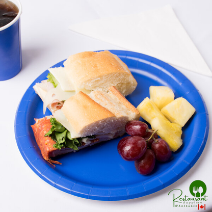 Creative Converting 473147B 9" Cobalt Blue Round Paper Plate - 240/Case