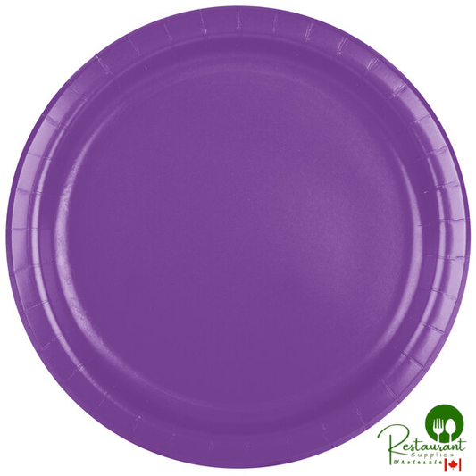 Creative Converting 318927 9" Amethyst Purple Round Paper Plate - 240/Case
