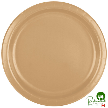 Creative Converting 47103B 9" Glittering Gold Paper Plate - 240/Case
