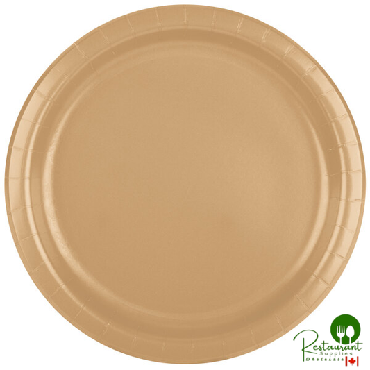 Creative Converting 47103B 9" Glittering Gold Paper Plate - 240/Case