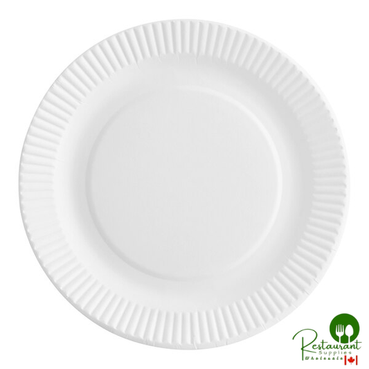 Choice 6" White Uncoated Paper Plate - 100/Pack