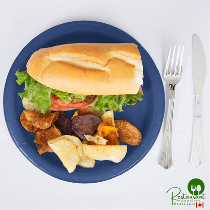 Creative Converting 471137B 9" Navy Blue Paper Plate - 240/Case