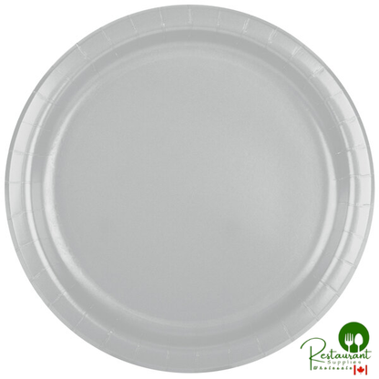 Creative Converting 47106B 9" Shimmering Silver Paper Plate - 240/Case