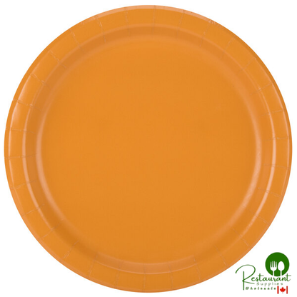 Creative Converting 323386 9" Pumpkin Spice Orange Round Paper Plate - 240/Case