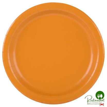 Creative Converting 323380 7" Pumpkin Spice Orange Round Paper Plate - 24/Pack