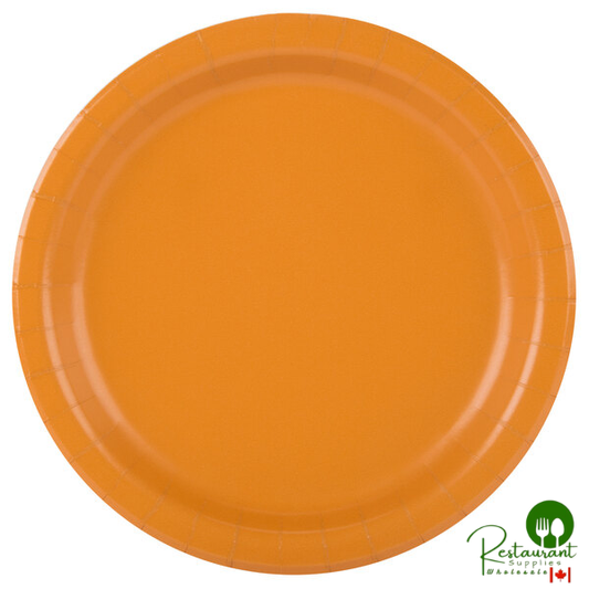 Creative Converting 323380 7" Pumpkin Spice Orange Round Paper Plate - 24/Pack