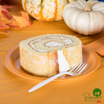 Creative Converting 323380 7" Pumpkin Spice Orange Round Paper Plate - 24/Pack