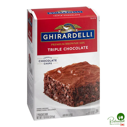 Ghirardelli 7.5 lb. Triple Chocolate Chip Brownie Mix - 4/Case