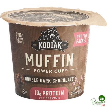 Kodiak Cakes Double Dark Chocolate Minute Muffin Cup 2.36 oz. - 12/Case